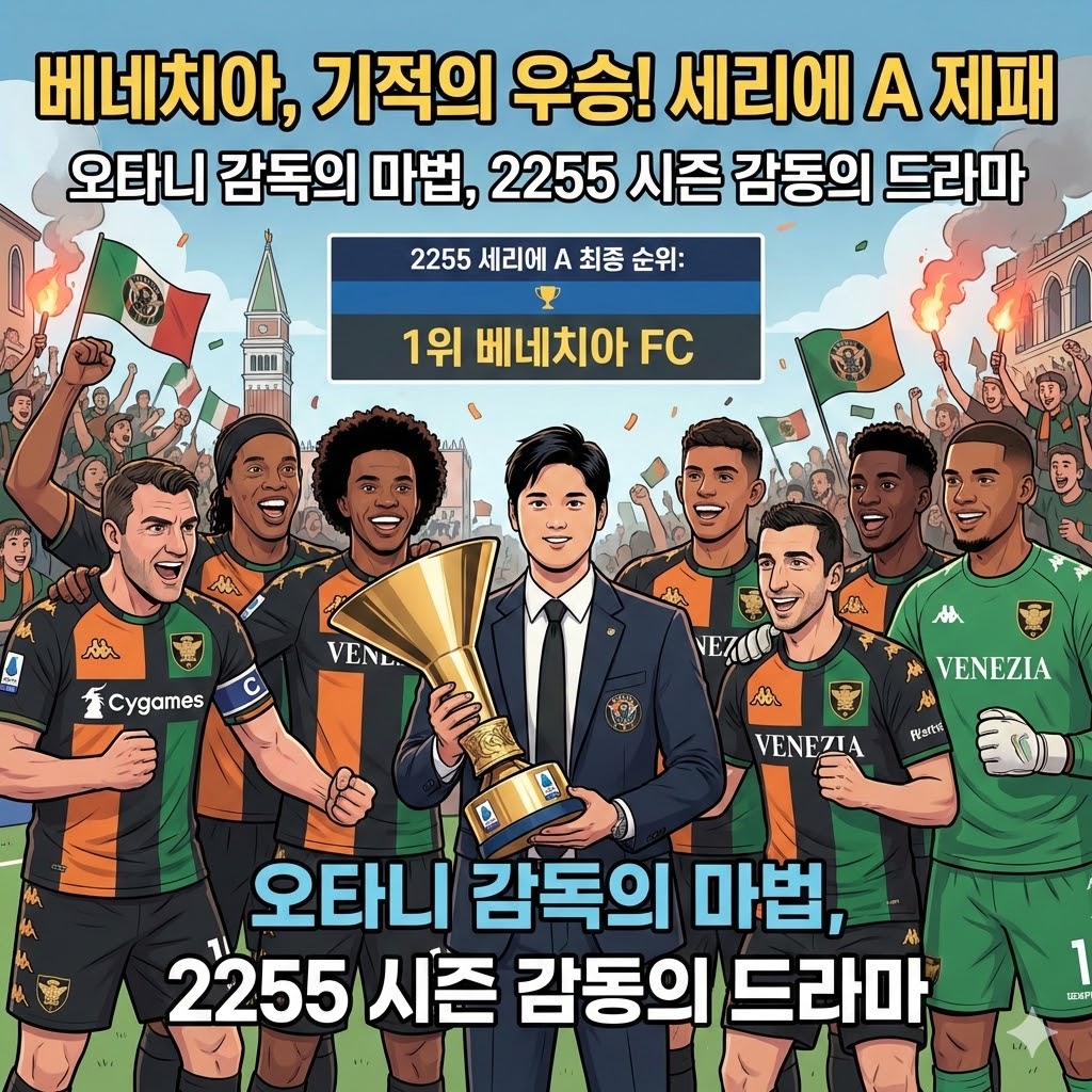 오타니 매직! 베네치아, 세리에A 기적 우승